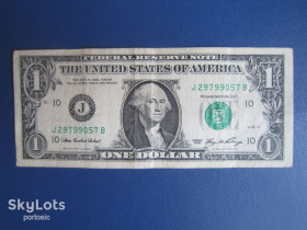 США США ^/--/^ банкнота 1 долар США 2006 J 10 із обігу ^_^^^ банкнота 1 доллар США 2006 J 10 из обращения - фото фото фото