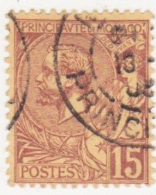 Малі Держави Європи Малые Государства Европы ^/--/^ Монако 1901  г. № 24 гашеная ^_^^^ Монако 1901 р. No 24 гашена - фото фото фото