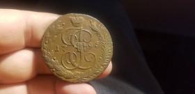 - (Катерина II) - (Екатерина II) ^/--/^ 5 КОПЕЕК 1796 А М - фото фото фото