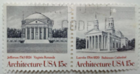 Північна Америка Северная Америка ^/--/^ США 1979 Американская архитектура, сцепка, гашеная ^_^^^ США 1979 Американська архітектура, зчіпка, гашена - фото фото фото
