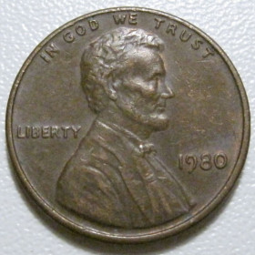 Обігові Обиходные ^/--/^ США 1 цент 1980 року #40078 ^_^^^ США 1 цент 1980 года #40078 - фото фото фото