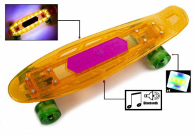 Дитячі ролики та скейти Детские ролики и скейты ^/--/^ Penny &amp;quot;Fish Skateboard Original&amp;quot; Orange Музыкальная и светящаяся дека (761760009) ^_^^^ Penny &amp;quot;Fish Skateboard Original &amp;quot; Orange Музична і світна дека (761760009) - фото фото фото