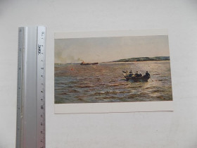 СРСР СССР ^/--/^ Открытка На Волге Портрет Худ. Карташев 1955 г. ^_^^^ Листівка на Волзі Портрет Худ. Карташев 1955 - фото фото фото