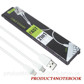 Кабелі Кабели ^/--/^ Кабель GOLF GC-27 /--/ W для iphone и microUSB , white ^_^^^ Кабель GOLF GC-27 /--/ W для iphone і microUSB, white - фото фото фото