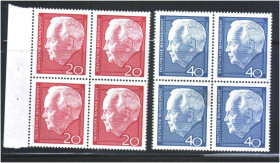 НДР, ФРН ГДР, ФРГ ^/--/^ Германия  1964 г MNH - квартблок ^_^^^ Німеччина 1964 MNH - квартблок - фото фото фото