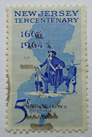 Північна Америка Северная Америка ^/--/^ США 1964 Нью-Джерси, гашеная ^_^^^ США 1964 Нью-Джерсі, гашена - фото фото фото