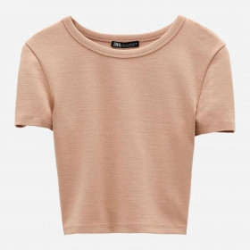 Топи Топы ^/--/^ Бежевый кроп топ zara xs ^_^^^ Бежевий кроп топ zara xs - фото фото фото