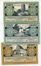 Німеччина Германия ^/--/^ Нотґельди Орсой 1921 /--/ р. ^_^^^ Нотгельды Орсой 1921 /--/ г. - фото фото фото