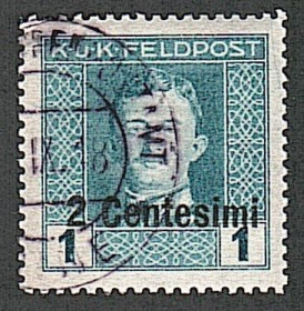 Австрія Австрия ^/--/^ Австро-Венгерская военная почта  (1918) Итальянский выпуск. Надпечатка ^_^^^ Австро-Угорська військова пошта (1918) Італійський випуск. Надпечатка - фото фото фото