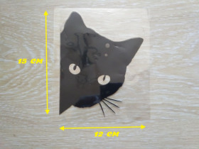Наліпки, емблеми Наклейки, эмблемы ^/--/^ Наклейка Кот на авто Чёрная ^_^^^ Наклейка Кіт на авто Чорна - фото фото фото