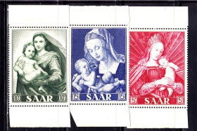 Інше Другое ^/--/^ СААР / SAAR  1954 г MNH - Мадонна ^_^^^ СААР / SAAR 1954 MNH - Мадонна - фото фото фото
