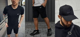 Шорти Шорты ^/--/^ Комплект Nike футболка черная + шорты + кепка Nike черная / черная лого и надпись ^_^^^ Комплект Nike футболка чорна + шорти + кепка Nike чорна / чорна лого і напис - фото фото фото