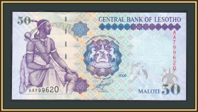 Лесото Лесото ^/--/^ Лесото 50 малоти 2009 P-17  (17 /--/ e.2) UNC ^_^^^ Лісото 50 малоті 2009 P-17 (17 /--/ e.2) UNC - фото фото фото