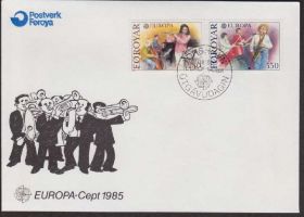 Європа Европа ^/--/^ Фареры 1985 ГОД МУЗЫКИ МУЗЫКАЛЬНЫЕ ИНСТРУМЕНТЫ МУЗЫКАНТЫ ОРКЕСТР ИСКУССТВО КПД Mi.116-117 ^_^^^ 1985 рік Музики музичні інструменти музиканти оркестр мистецтва ККД Mi.116-117 - фото фото фото
