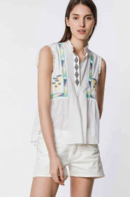 Топи Топы ^/--/^ Топ с вышивкой и рюшами &amp;apos;Zadig &amp; Voltaire&amp;apos; 50-52 /--/ р ^_^^^ Топ з вишивкою і рюшами &amp;apos;Zadig &amp; Voltaire &amp;apos; 50-52 /--/ р - фото фото фото