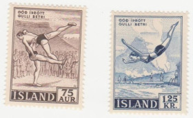 Ісландія Исландия ^/--/^ Исландия 1955 г № 299 - 300 **  серия ^_^^^ Ісландія 1955 р. No 299 - 300 ** серія - фото фото фото