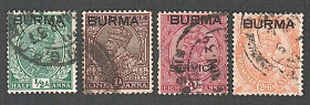 М'янма Мьянма ^/--/^ Бирма  (1937) Британская колония. Король Георг V.  Надпечатки ^_^^^ Бірма (1937) Британська колонія. Король Георг V. Надпечатки - фото фото фото
