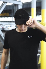 Літні головні убори Летние головные уборы ^/--/^ Кепка мужская Nike черная с черным лого ^_^^^ Кепка чоловіча Nike чорна з чорним лого - фото фото фото