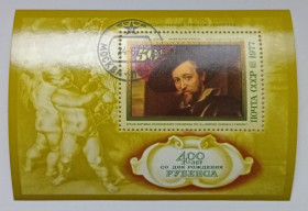 СРСР - СССР - ^/--/^ СССР 1977 Рубенс, живопись, блок, гашеный ^_^^^ СРСР 1977 Рубенс, живопис, блок, гашений - фото фото фото