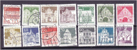 НДР, ФРН ГДР, ФРГ ^/--/^ ZM Германия  1966 г - гаш. - стандарт - архитектура ^_^^^ ZM Німеччина 1966 р - гаш. - стандарт - архітектура - фото фото фото