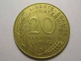 Франція Франция ^/--/^ Франция 20 сантимов 1976 года 3 /--/ П /--/ 1039 ^_^^^ Франція 20 сантимів 1976 року 3 /--/ П /--/ 1039 - фото фото фото
