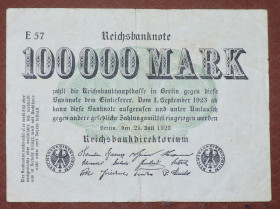 Німеччина Германия ^/--/^ Германия Німеччина 100000 марок 1923 ^_^^^ Германия Германия 100000 марок 1923 - фото фото фото