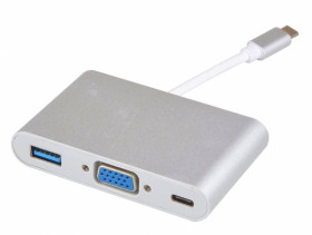 Кабелі та перехідники Кабели и переходники ^/--/^ Конвертер USB Type C - to - VGA / USB 3.1 / TYPE-C Переходник MacBook iMac - фото фото фото