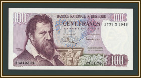 Бенілюкс Бенилюкс ^/--/^ Бельгия 100 франков 1972 P-134  (134 /--/ b) UNC ^_^^^ Бельгія 100 франків 1972 P-134 (134 /--/ b) UNC - фото фото фото