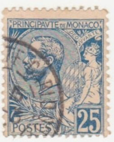 Малі Держави Європи Малые Государства Европы ^/--/^ Монако 1901  г. № 25 гашеная ^_^^^ Монако 1901 р. No 25 гашена - фото фото фото