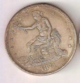 Копії, підробки Копии, подделки ^/--/^ Монета 1 Доллар США 1874 CC Trade Dollar ^_^^^ 1 Долар США 1874 CC Trade Dollar - фото фото фото