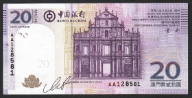 Інші Другие ^/--/^ Макао  (2008) 20 патака. Banco da China. P-109 /--/ a ^_^^^ Макао (2008) 20 патака. Banco da China. P-109 /--/ a - фото фото фото