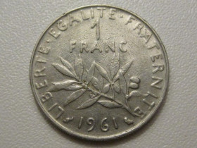 Франція Франция ^/--/^ Франция 1 франк 1961 года 37997 ^_^^^ Франція 1 франк 1961 року 37997 - фото фото фото