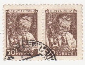 СРСР - СССР - ^/--/^ СССР 1949 г.№ 1117 гашеная пара ^_^^^ СРСР 1949 р. No 1117 гашена пара - фото фото фото