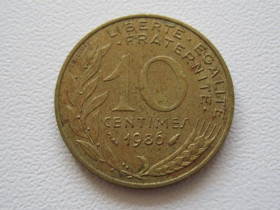 Франція Франция ^/--/^ Франция 10 сантимов 1986 года 24127 ^_^^^ Франція 10 сантимів 1986 24127 - фото фото фото