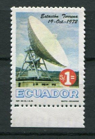 Освоєння космосу Освоение космоса ^/--/^ Эквадор 1973 Mi 1604 of Satellite Earth Station, Chillotal MNH ^_^^^ Еквадор 1973 Mi 1604 of Satellite Earth Station, Chillotal MNH - фото фото фото