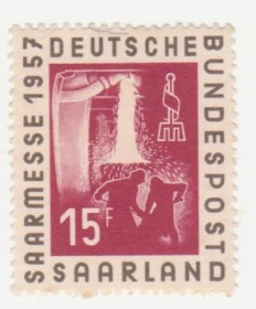 НДР, ФРН ГДР, ФРГ ^/--/^ Германия  ( Саар)   1957  г. № 22 ^_^^^ Німеччина (Саар) 1957 р. No 22 - фото фото фото