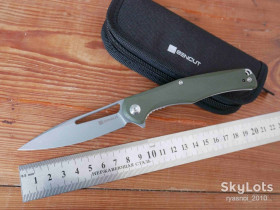Ножі, мультітули Ножи, мультитулы ^/--/^ Sencut Citius SA /--/ 01 /--/ A, 9 /--/ Cr /--/ 18 /--/ MoV Stonewash, G /--/ 10 Green, Caged Ceramic Ball Bearing, Outdoor, Flipper, EDC, Liner Lock - фото фото фото