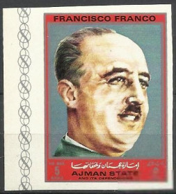 ОАЕ ОАЭ ^/--/^ Аджман 1972 тираны мира Фр. Франко 1 /--/ м.б/з ^_^^^ Аджман 1972 тирани світу Фр. Франко 1 /--/ м.б/з - фото фото фото