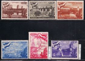 СРСР - СССР - ^/--/^ СССР*, 1947 г., распродажа коллекции, 10 лет каналу Москва - Волга ^_^^^ СРСР, 1947 р., розпродаж колекції, 10 років каналу Москва - Волга - фото фото фото