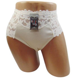 Труси Трусы ^/--/^ Трусики хлопковые с кружевом Biweier 9738 4 /--/ XL молочные ^_^^^ Трусики бавовняні з мережевим Biweier 9738 4 /--/ XL молочні - фото фото фото