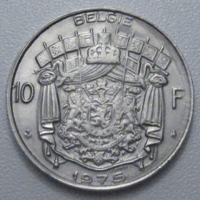Бельгія Бельгия ^/--/^ Бельгія 10 франків 1975 року Belgie 42913 ^_^^^ Бельгия 10 франков 1975 года Belgie 42913 - фото фото фото
