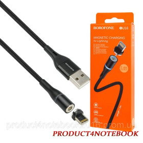 Кабелі Кабели ^/--/^ Кабель BOROFONE BU /--/ 16 Skill magnetic, USB to Micro, 1.2 /--/ m, nylon braid, aluminum alloy connectors, Bla - фото фото фото