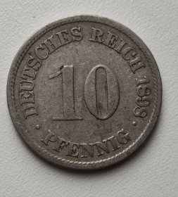 Німецька імперія (-) Германская империя (-) ^/--/^ 10 пфенингов 1898 года монета Германия bg /--/ 468 ^_^^^ 10 пфенінгів 1898 монета Німеччина bg /--/ 468 - фото фото фото