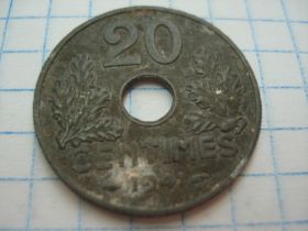 Франція Франция ^/--/^ 20 /--/ сант 1941  Франція, окуп. Німеччини ^_^^^ 20 /--/ сант 1941 Франция, оккуп. Германии - фото фото фото