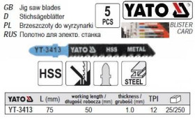Фрези Фрезы ^/--/^ Набор полотно для електролобзика YATO 12 /--/ TPI l /--/ 75 мм 5 штук YT-3413 ^_^^^ Набір полотно для електролобзика YATO 12 /--/ TPI l /--/ 75 мм 5 штук YT-3413 - фото фото фото