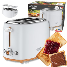 Тостери Тостеры ^/--/^ Тостер Adler AD 3225 — 850 Вт, 2 скибки, 7 режимів підсмажування, піддон для крихт ^_^^^ Тостер Adler AD 3225 — 850 Вт, 2 скибки, 7 режимов поджаривания, поддон для крошков - фото фото фото