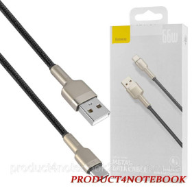 Кабелі Кабели ^/--/^ Кабель Baseus Cafule Series Metal Data Cable USB to Type-C, 66 /--/ W, 1 /--/ m, Black (CAKF /--/ 000101) - фото фото фото