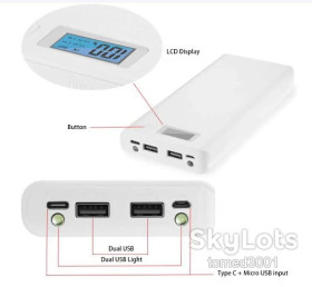 Зовнішні акумулятори (Power Bank) Внешние аккумуляторы (Power Bank) ^/--/^ Корпус, БІЛИЙдля Power Bank на 8  акумуляторів найрозповсюдженого формату 18650 але працює і на 1 2 3 4 5 6 7 8 в кого скільки є) + ЛІХТАРИК ^_^^^ Корпус, Белый для Power Bank на 8 аккумуляторов самого распространенного формата 18650 но работает и на 1 2 3 4 5 6 7 8 у кого сколько есть) + Лихтарик - фото фото фото
