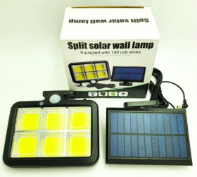 Прожектори Прожекторы ^/--/^ Вуличний ліхтар Split Solar Wall Lamp NF-160 /--/ C — COB, сонячна панель, датчик руху, IP /--/ 65, чорний ^_^^^ Уличный фонарь Split Solar Wall Lamp NF-160 /--/ C — COB, солнечная панель, датчик движения, IP /--/ 65, черный - фото фото фото