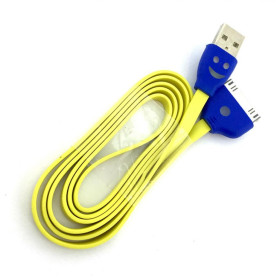 Кабелі Кабели ^/--/^ Дата кабель LED SMILE iPhone 4 Yellow   (тех. упаковка) ^_^^^ Дата кабель LED SMILE iPhone 4 Yellow (тих. упаковка) - фото фото фото